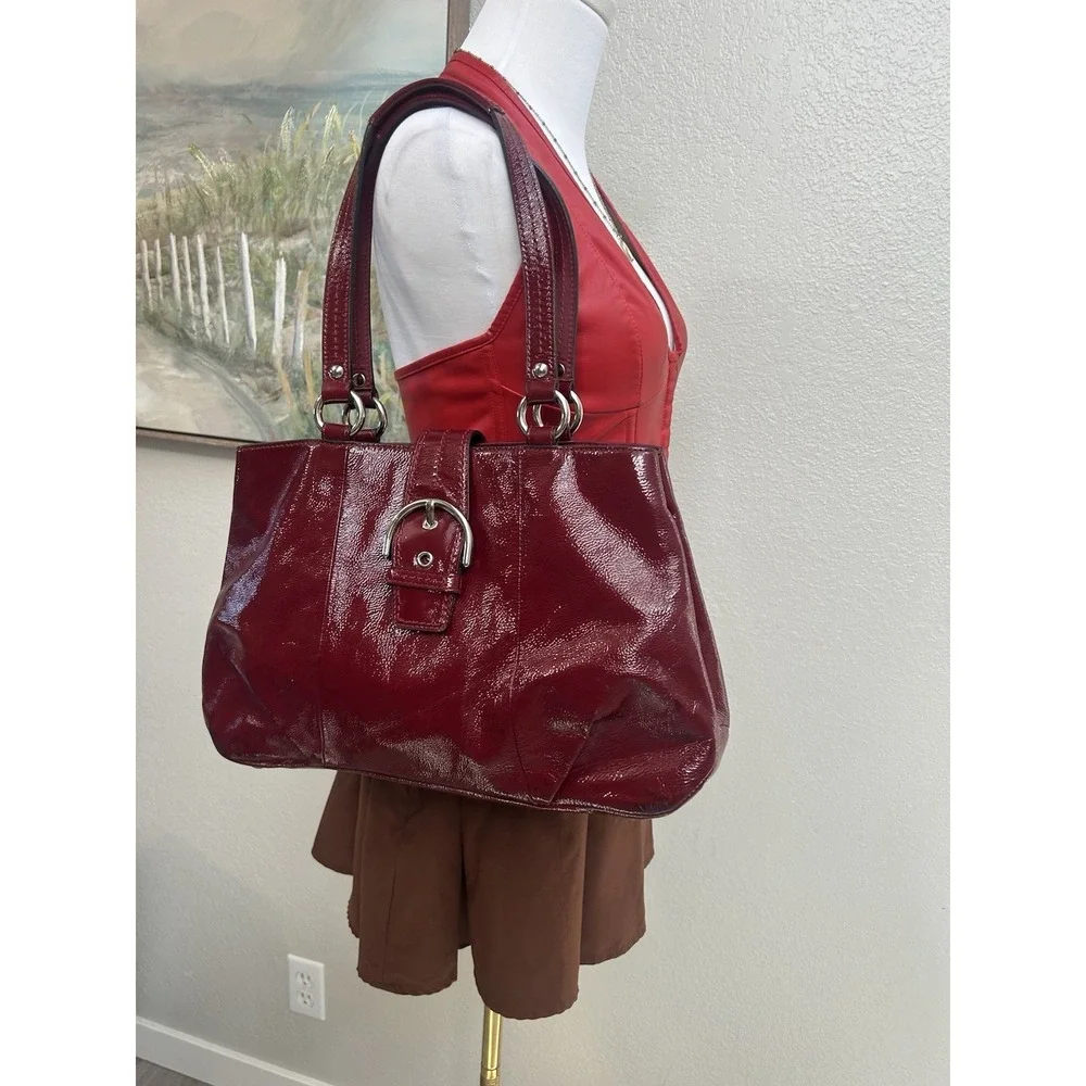 Coach H1276-F19711 SoHo Burgundy Patent Leather Large Carryall